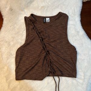 Lacing-detail cut-out top, H&M